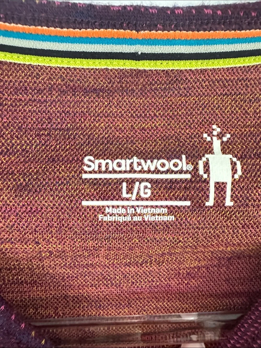 Smartwool Kids L Merino Wool Base Layer Top Colorful Mountain Print - Picture 3 of 8